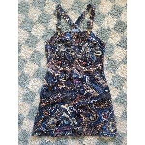 Boho Paisely Velvet Corduroy Overall Jumper Mini Dress